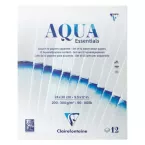 Aqua Essentials bloc collé 12 papiers aquarelle assortis 24x30cm 12F 200g-300g/ Pce