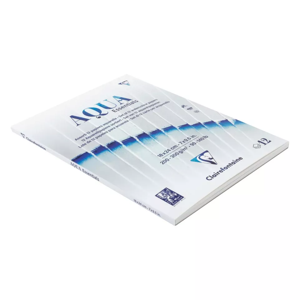Blok 12 aquarelpapieren ass 18x24-ers...