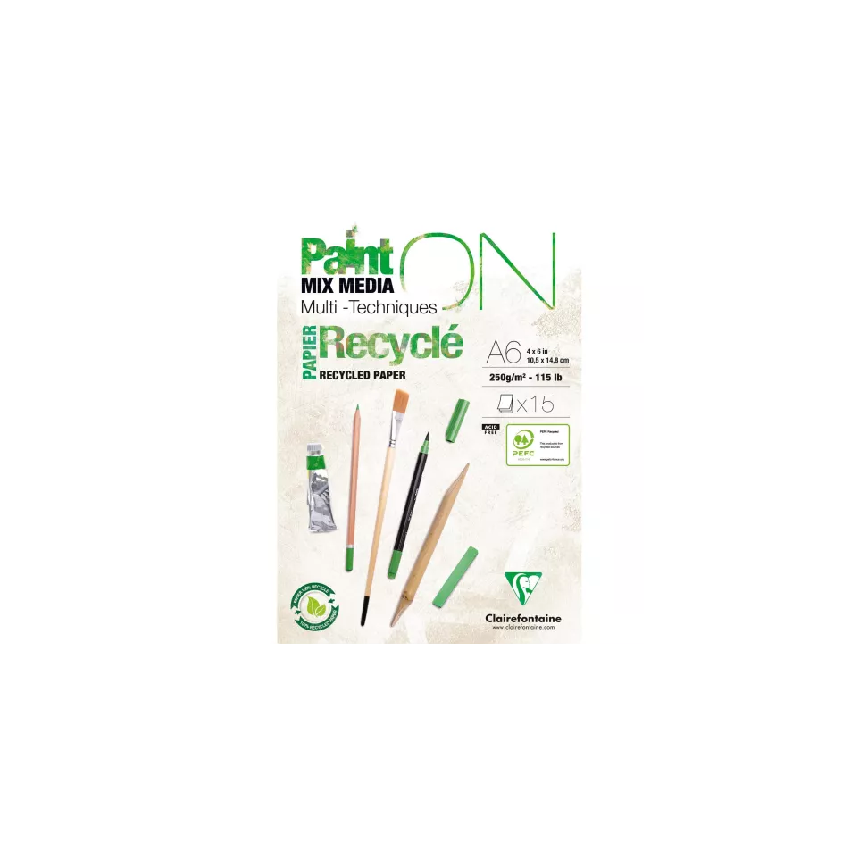Paint'On Recycled Glued Pad A6 250g...