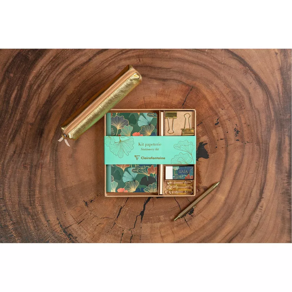Gaïa bleu Stationery Kit 18.5x19.3cm/...