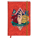 Frida Kahlo, Carnet rembordé rigide A6 10,5x14,8 cm, 160 pages, uni, marque page, fermeture élastique, ass./ Pce