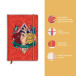 Frida Kahlo, Carnet rembordé rigide A6 10,5x14,8 cm, 160 pages, uni, marque page, fermeture élastique, ass./ Pce