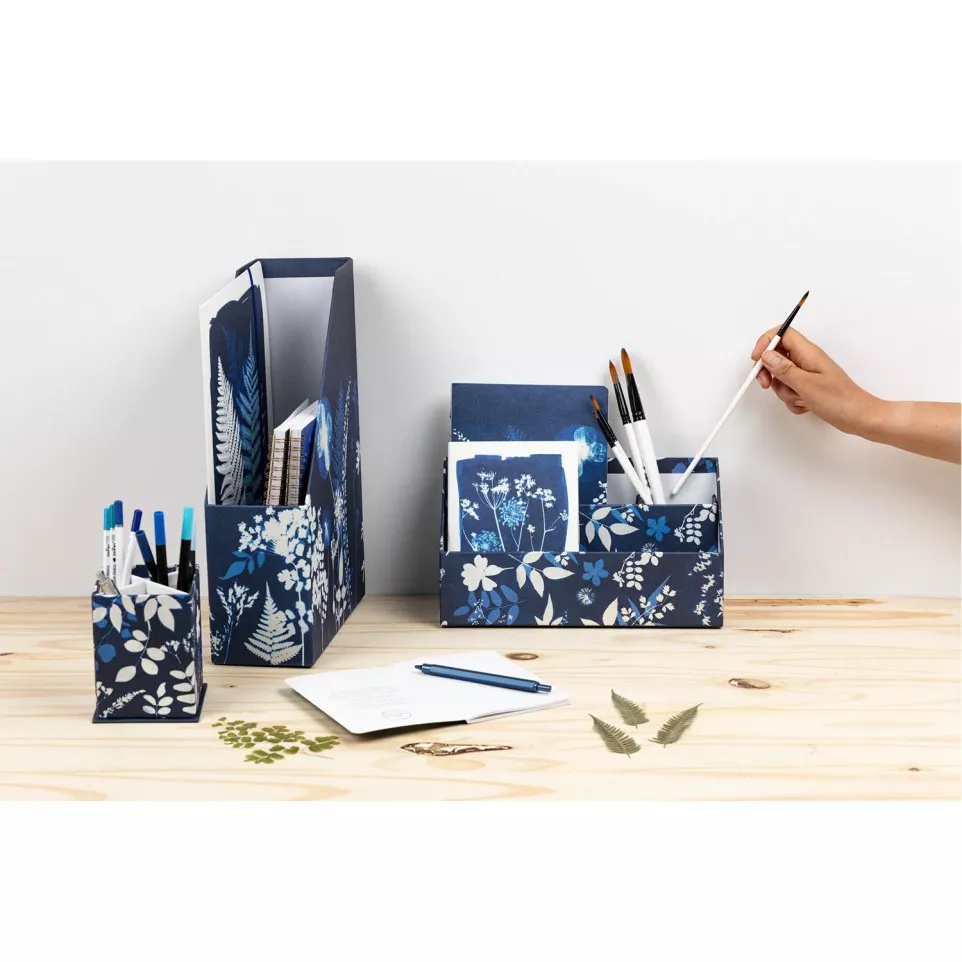 Cyanotype, Porte lettres 25x10x14 cm/...