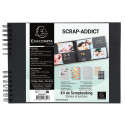 Kit Scrapbooking Album 70 pages noires : Stickers & Pochoirs/ Pce