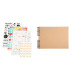 Kit Scrapbooking Album 70 pages noires : Stickers & Pochoirs/ Pce