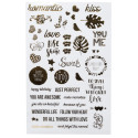 Kit Scrapbooking Album 70 pages noires : Stickers & Pochoirs/ Pce