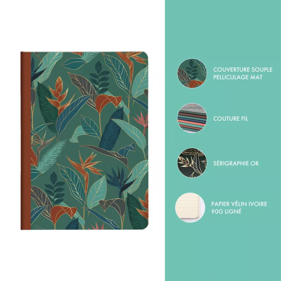 Gaïa bleu Sewn Spine Notebook A5...