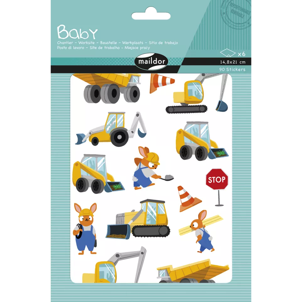 Baby, Chantier, Sach 6 pl 14,8x21cm/ Pce