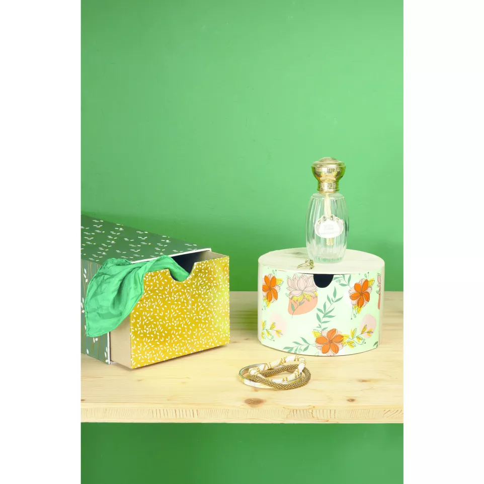 Round box with drawer 16x16x10 cm/ Pc.