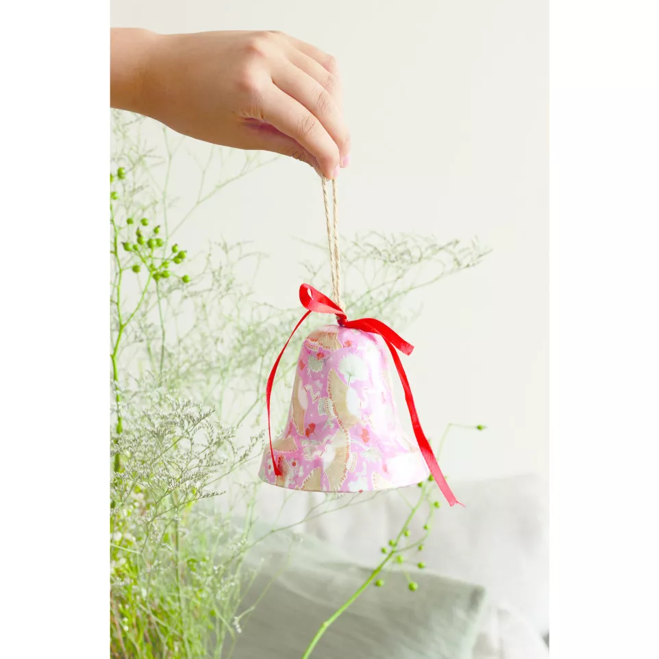 Klok met lint 10x10x9cm-/ St.