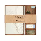 Tulip paper, Stationery kit contains a notebook 11x17 cm 32 lined sheets, a pencil, 2 binder clips, 10 paper clips and an eraser