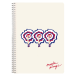 Moulin Rouge, Wire bound notebook A4 21x29,7 cm, 74 sheets, lined and margin, assorted patterns./ Pc.