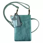 Ginkgo, Pochette téléphone & accessoires en cuir (Petite sacoche pour téléphone 10,5x16,5 cm + porte-cartes 7,5x10,5 cm + porte-