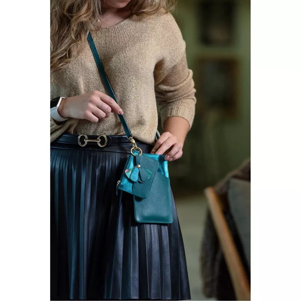 Ginkgo, Leather phone pouch &...