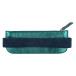 Ginkgo, Reversible pencil case in leather for notebook A5 2 sides : a side dyed leather pine green, a side cuirisé indigo with e