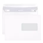 Boite de 500 enveloppes Blanches C5-162x229mm - Auto-Adhésives - 90g/m2 - Fenêtre PET 45x100 (position 62/20)/ Pce