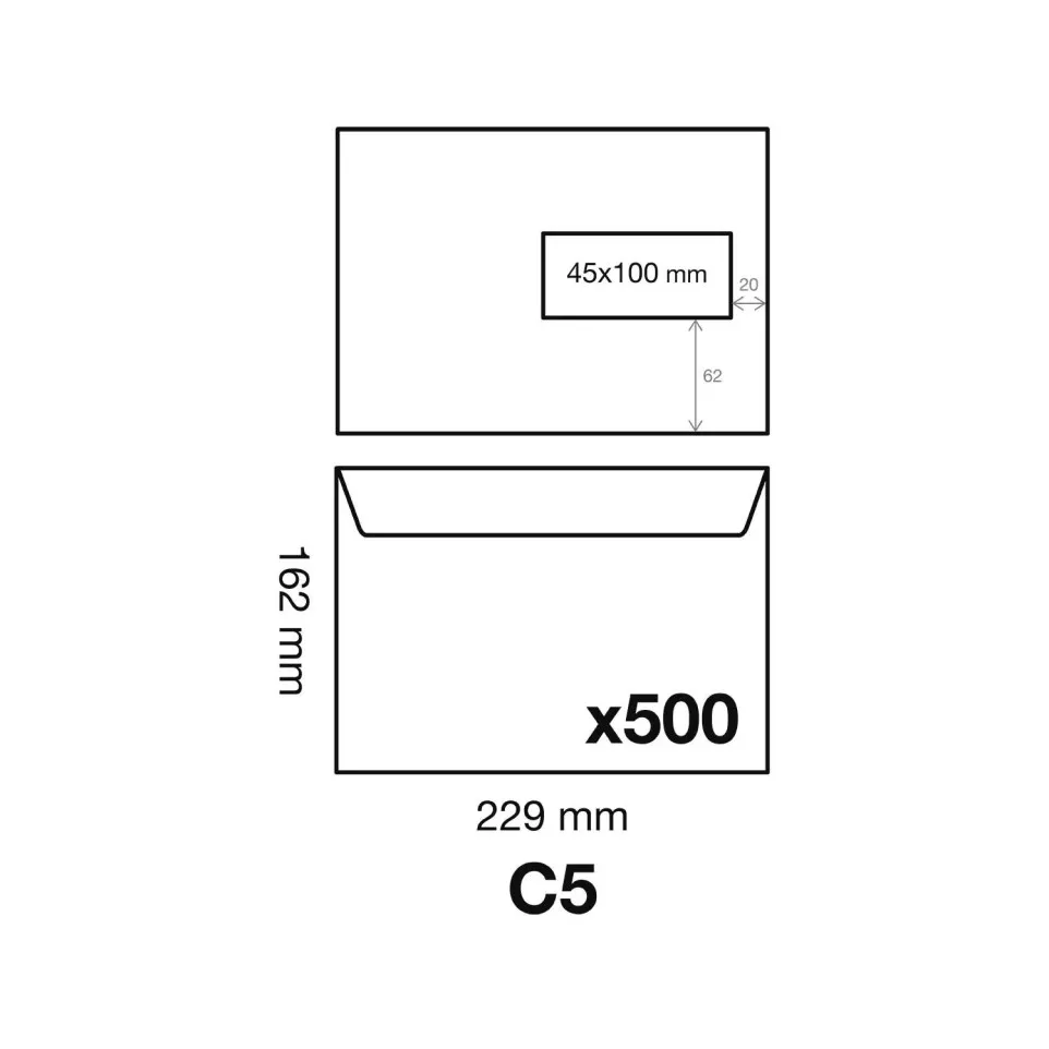 Boite de 500 enveloppes Blanches...
