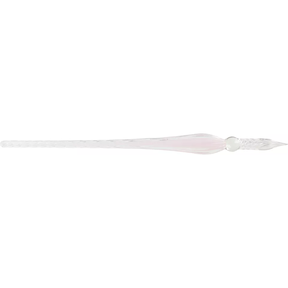 twisted glass pen - rose pâle 18 cm-/...