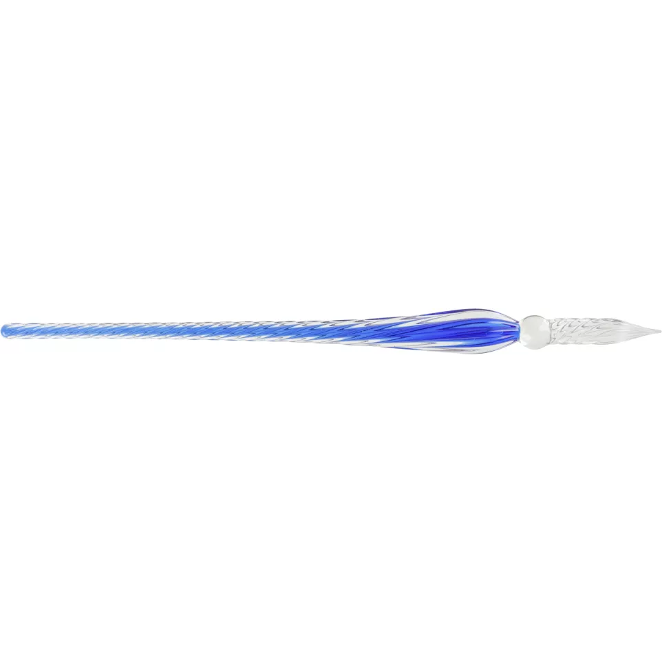 Glaspen gedraaid nachtblauw 18cm-/ St.