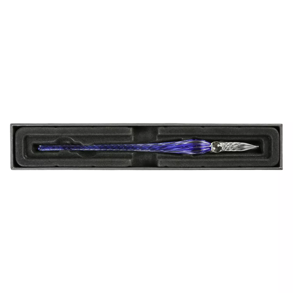 twisted glass pen - bleu nuit 18 cm-/...