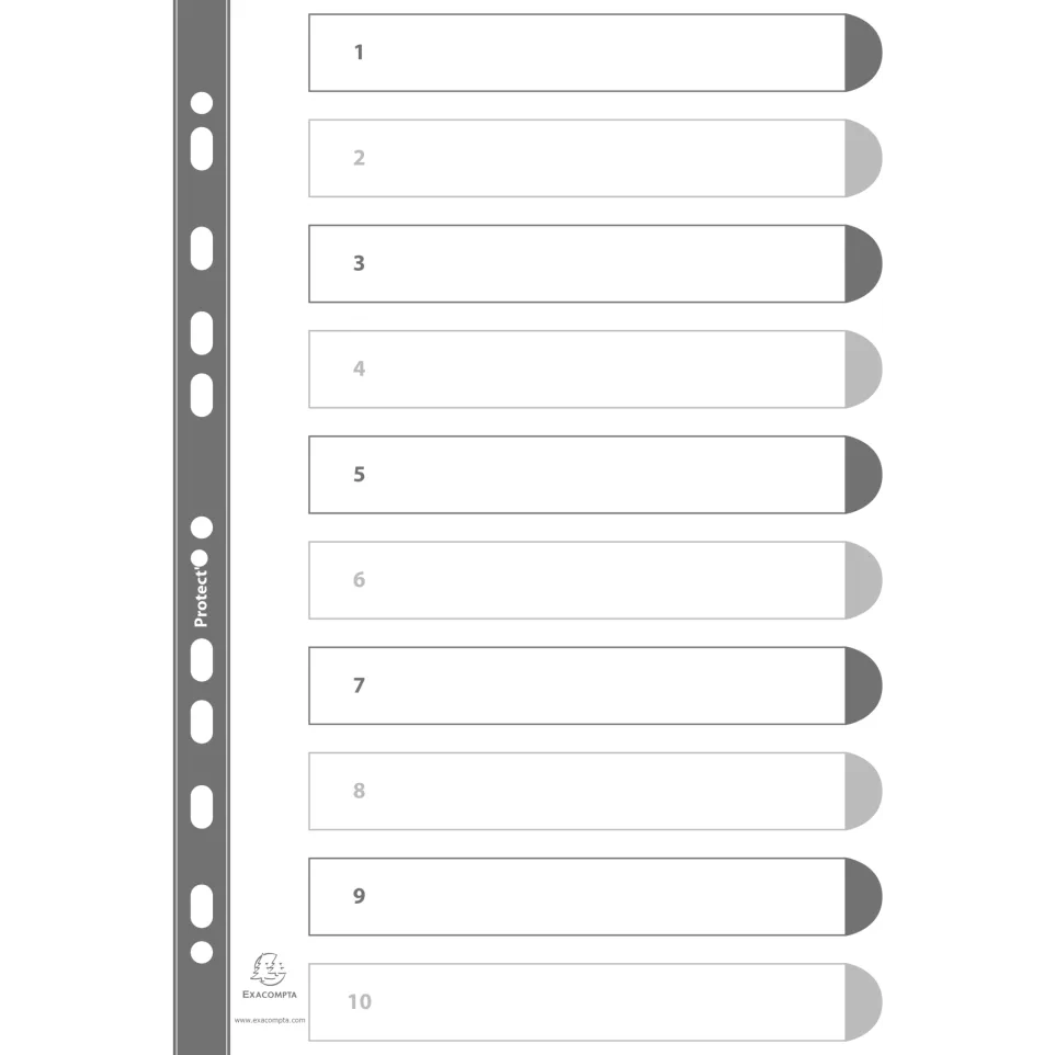 Indices Divider A4 10Pt 1-10Col Tabs...