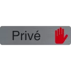 Sign adhesive aluminium effect Private 16.5 x 4.4 cm/ Pc.