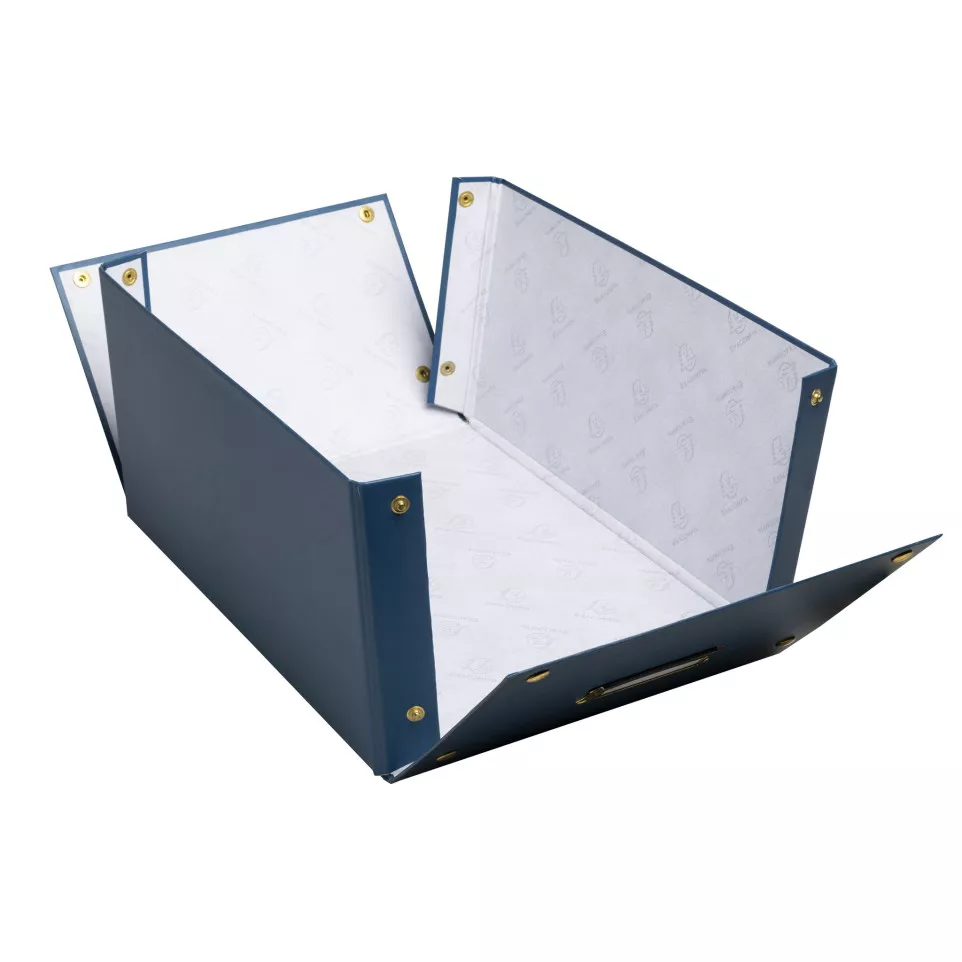 Opbergdoos plat geleverd A4+ blauw-/ St.