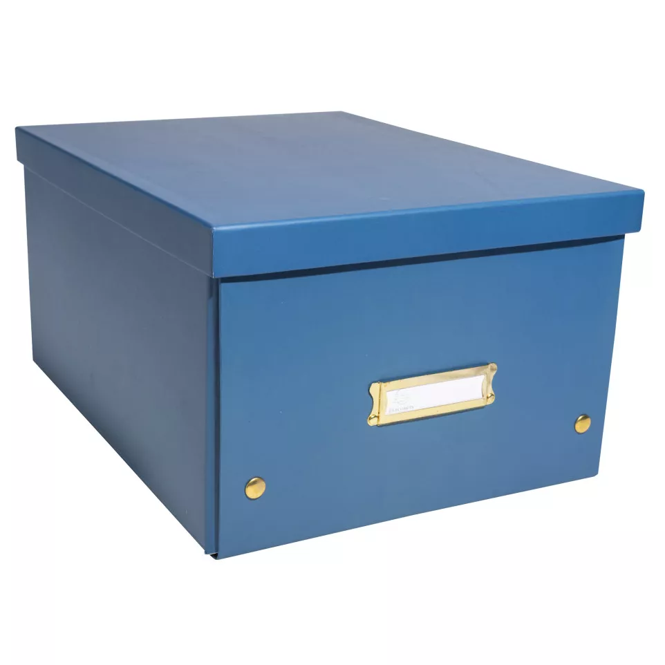 Opbergdoos plat geleverd A4+ blauw-/ St.