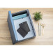 Opbergdoos plat geleverd A4+ blauw-/ St.