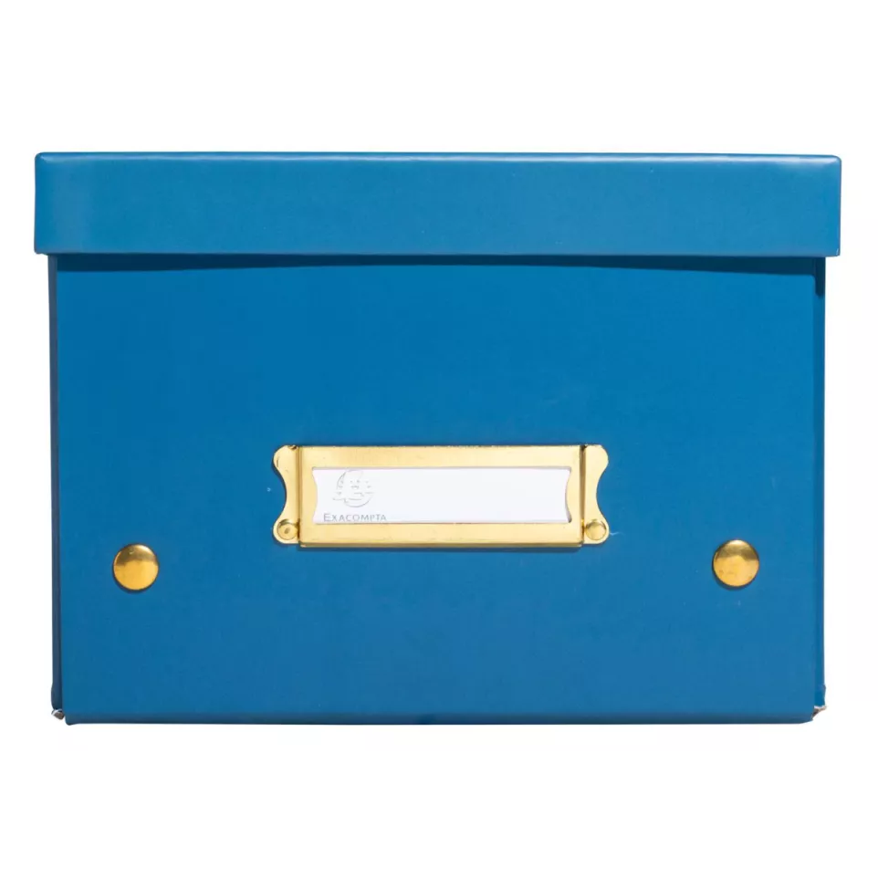 Opbergdoos plat geleverd A5+ blauw-/ St.