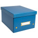 Opbergdoos plat geleverd A5+ blauw-/ St.