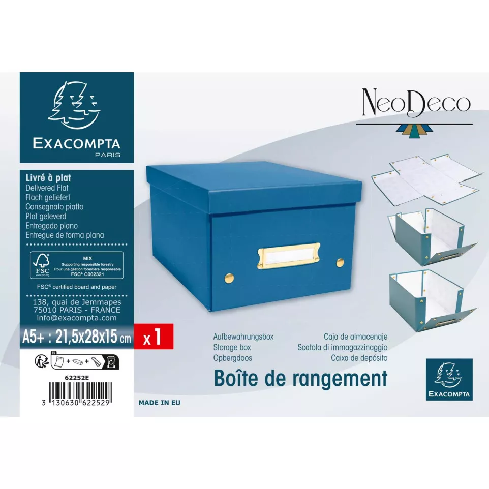 Boîte de rangement à plat carton...