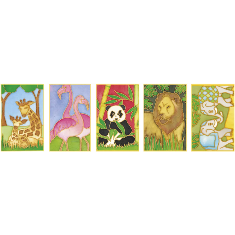 Set de 5 cartes à peindre - ZOO-/ Pce