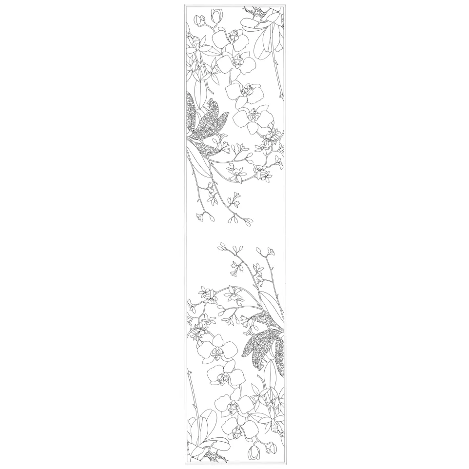SCARF 100% SILK - 180x43CM ORCHIDEE-/...