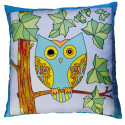 CUSHION COV 100% SIL-K - 40x40CM CHOUETTE/ Pc.
