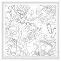 Carré 100% soie - 90x90cm La plage/ Pce