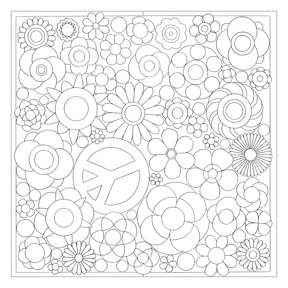 SJAAL 100% ZIJDE - 90x90cm PEACE-/ St.