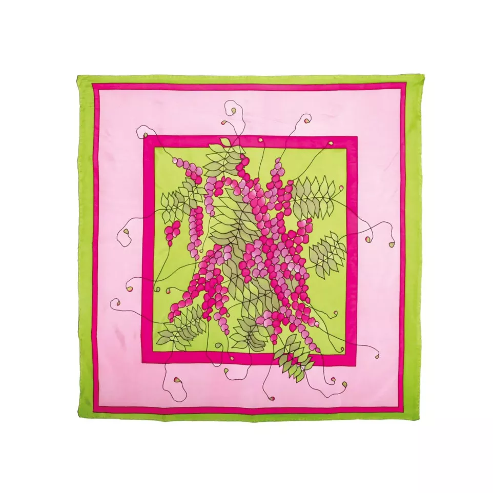 SCARF 100% SILK - 90x90CM GLYCINE-/ Pc.