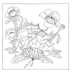 COUSSIN 100% SOIE - 40x40CM PAPAVER-/ Pc.