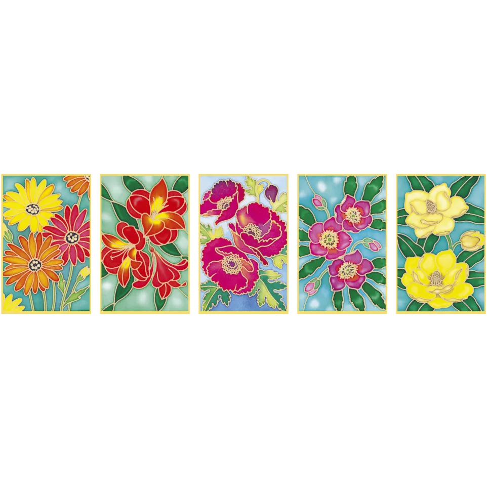 Set of 5 cards to paint - POPPY-/ Pc.