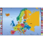 Rigid PVC desk pad with map of Europe - 37.5x 57.5 cm/ Pc.