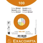 Paquet de 100 fiches sous film - Bristol ligné non perforé 105x148mm/ Pce