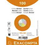 Pack of 100 film-wrapped index cards - 5x5 squared card stock, non-perforated 105x148mm/ Pc.