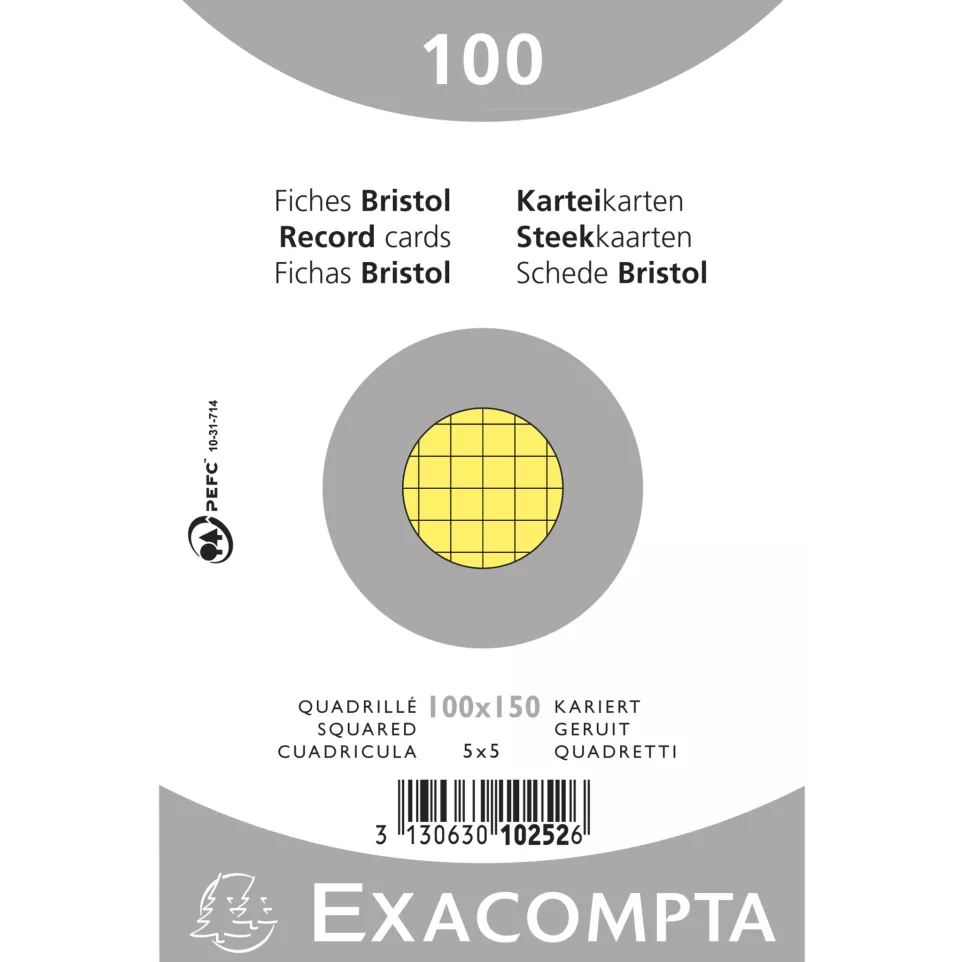 Paquet de 100 fiches sous film -...