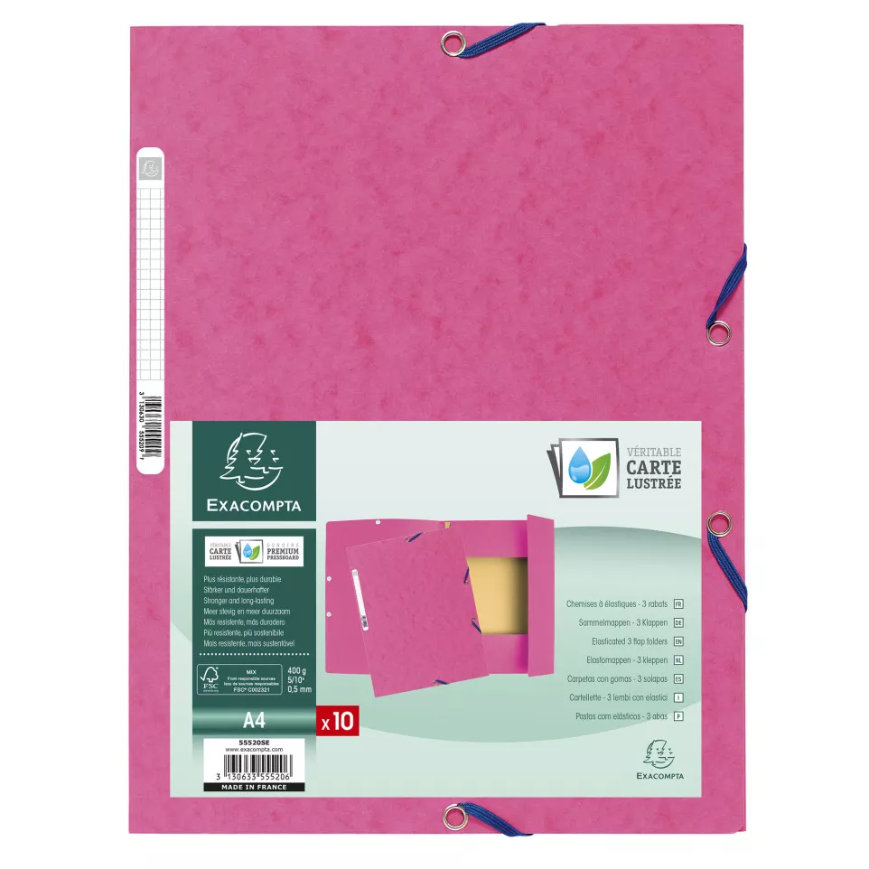 Exacompta Elasticated Folder, 3-Flap,...