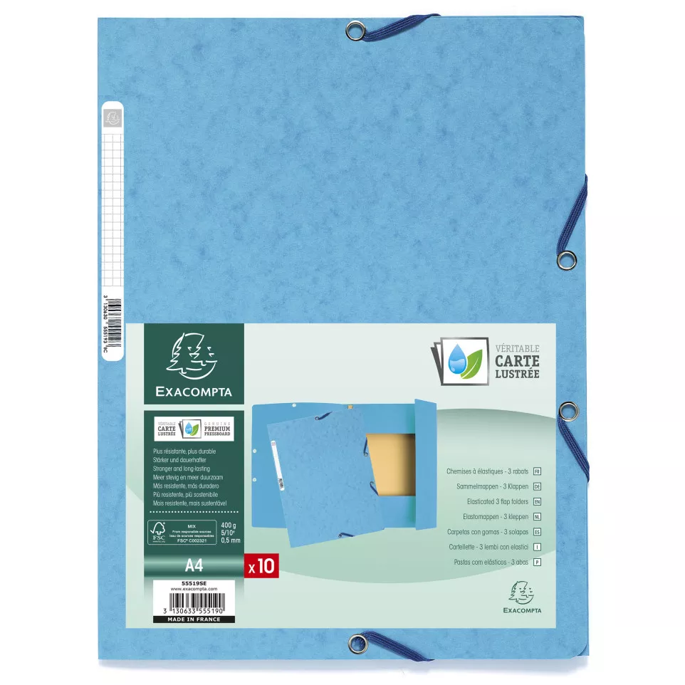 Exacompta Elasticated Folder, 3-Flap,...