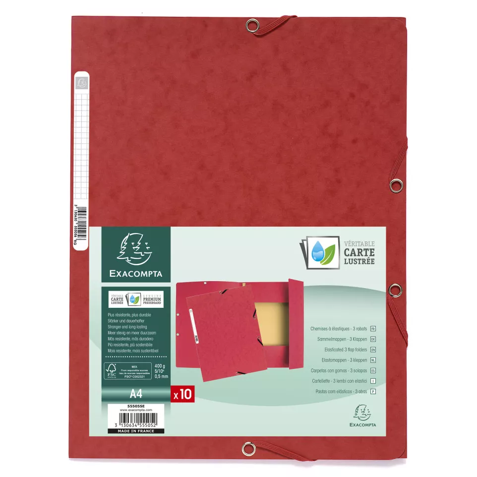 Exacompta Elasticated Folder, 3-Flap,...