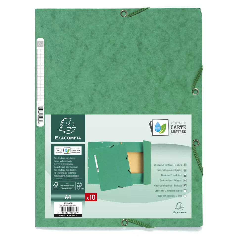 Exacompta Elasticated Folder, 3-Flap,...