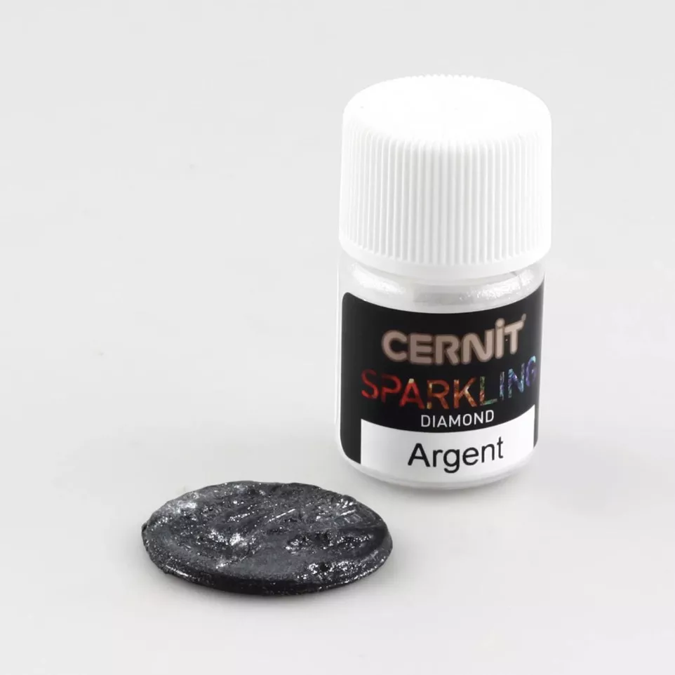 Cernit Sparkling 5 g Diamond argent/ Pce