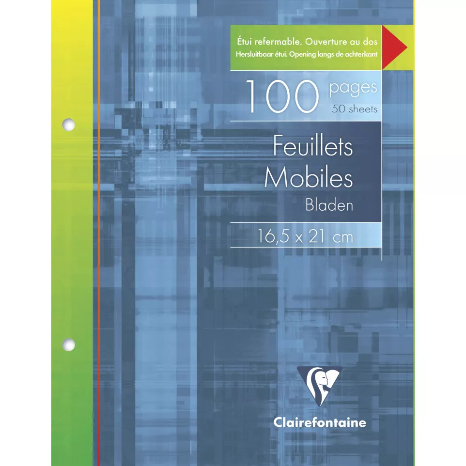 Feuillets mobiles sous étui 16,5x21cm...